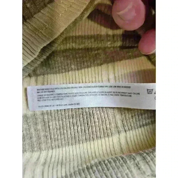 Free People Beach Striped Tops Tee shirt Swim Cover size Large - Picture 7 of 7